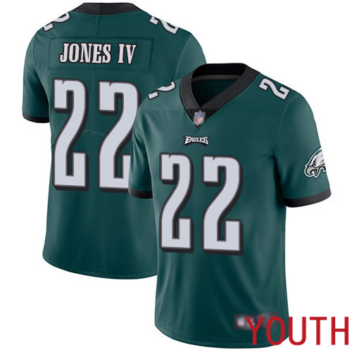 Youth Philadelphia Eagles #22 Sidney Jones Midnight Green Team Color Vapor Untouchable NFL Jersey Limited->youth nfl jersey->Youth Jersey